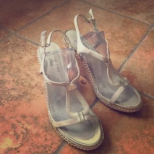 AK Anne Klein 3” iFlex Nude/Gold/Cork Sandals